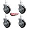 Service Caster 5'' Black Poly Swivel 7/16'' Grip Ring Stem Caster Set with Brake, 4PK SCC-GR20S514-PPUB-BLK-TLB-716138-4 - alternate 4